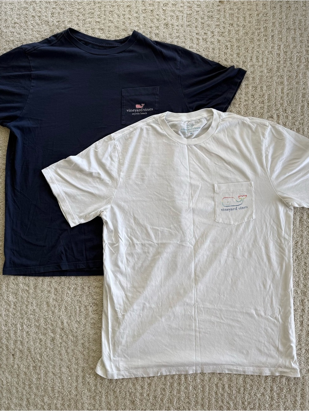 Vineyard Vines White & Navy Pocket Tee Set